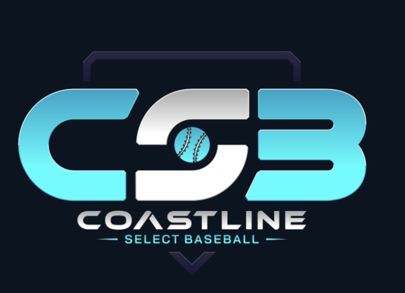 Coastline Select Baseball teal and silver CSB logo
