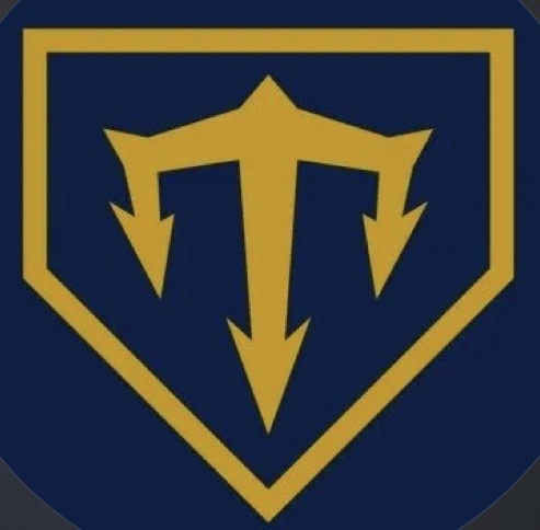 Trident Bat Company gold trident shield logo